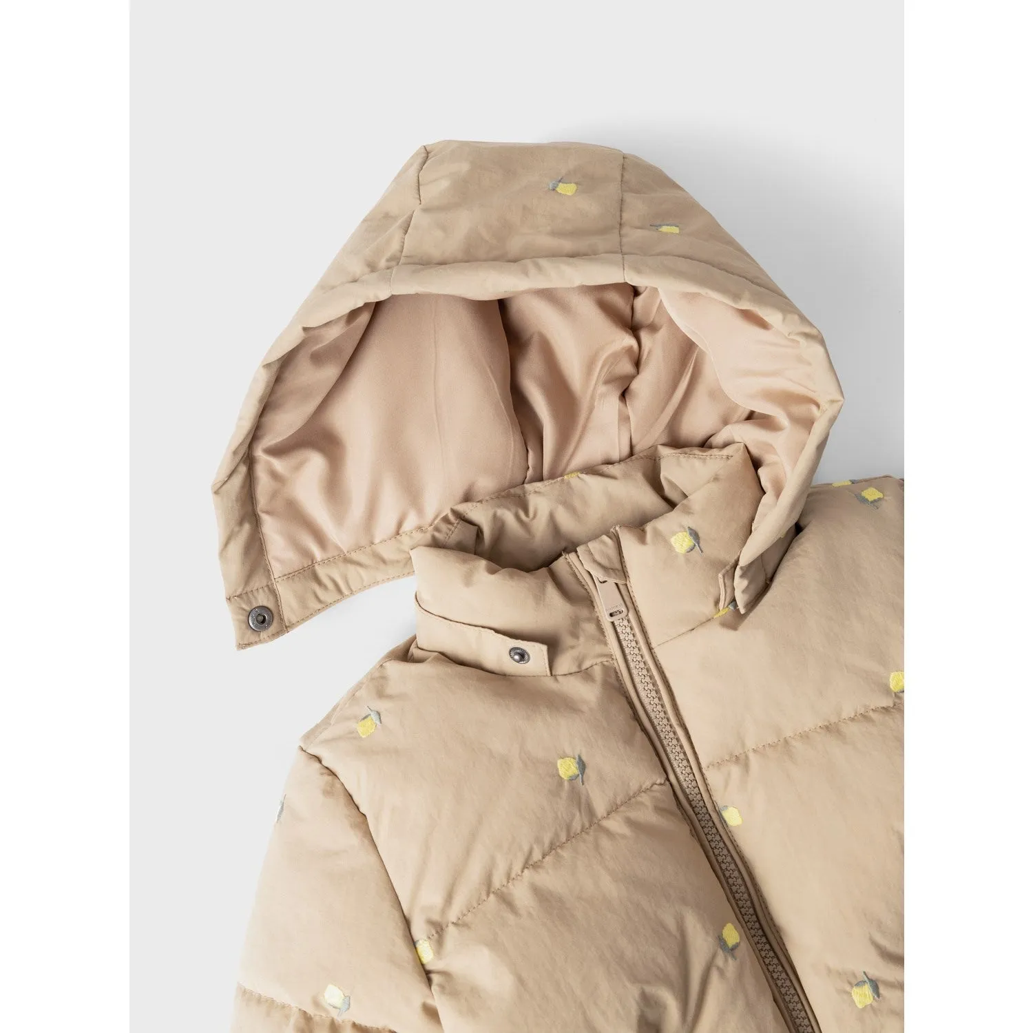 Fashion Active Multi Directional Stretch Name It Silver Mink Molly Puffer Jacket Long