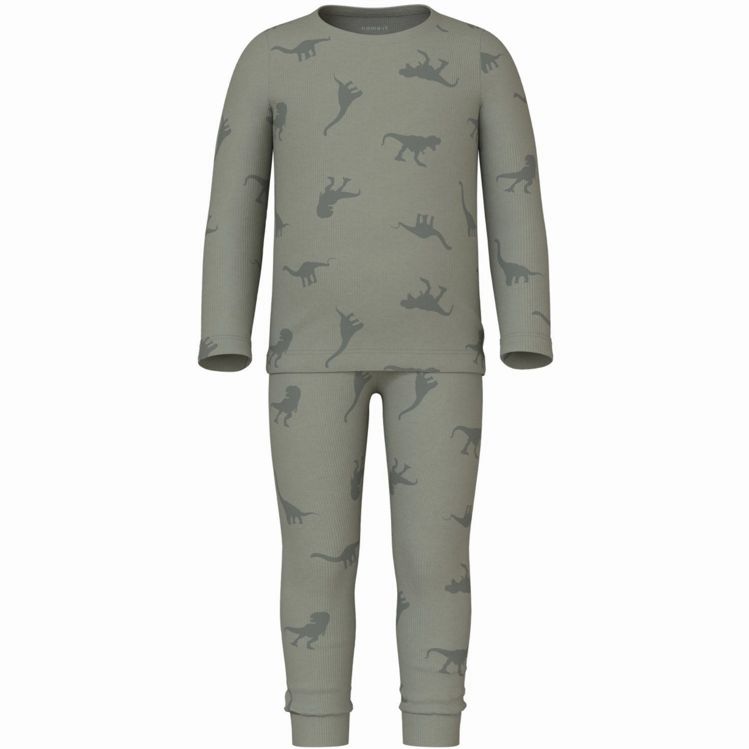 Name It Agave Green Pajamas Agave Green Dino Rib Noos Couch Chill Gear