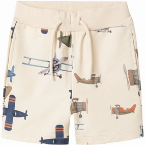 Name It Almond Milk Dius Sweat Shorts Chill Mood Multi Panel Cut