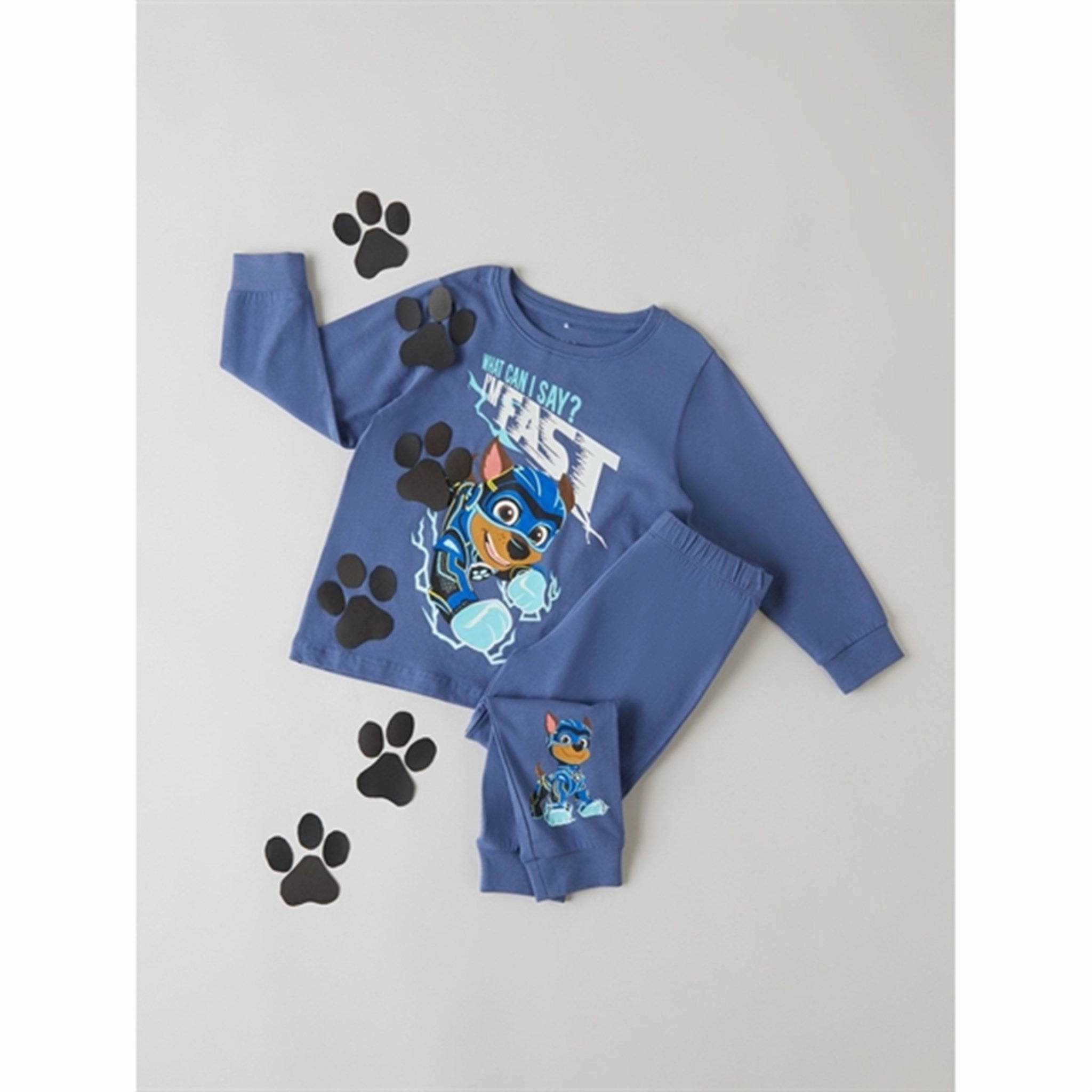 Ribbed Collar Design elastic waistband Name it Bijou Blue Olver Paw Patrol Nightset