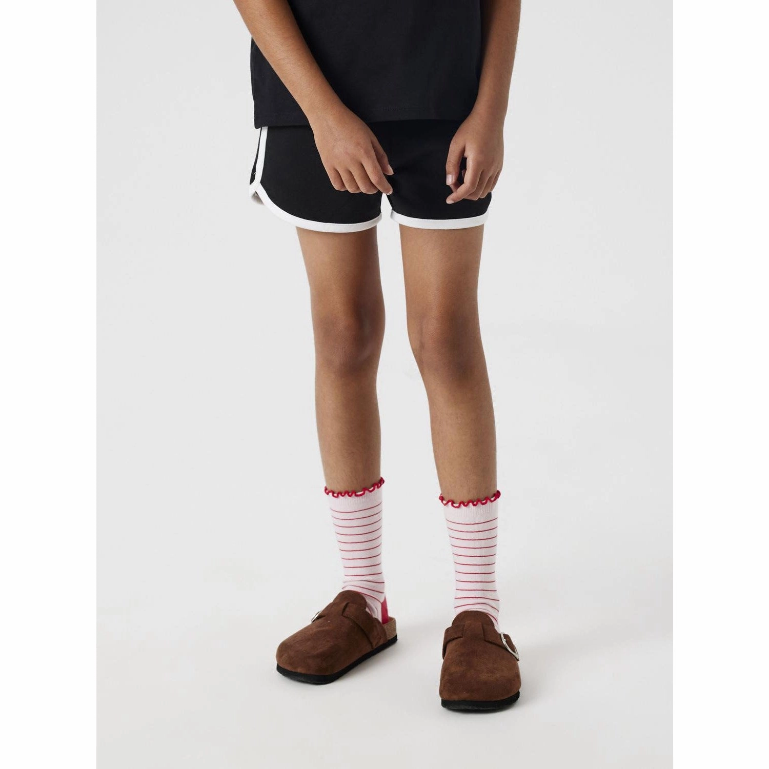 Name It Black Jally Sweat Shorts Moisture Management System t shirt