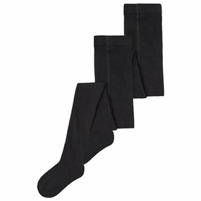 Name it Black Rib Tights 2-pack Noos Adjustable-design