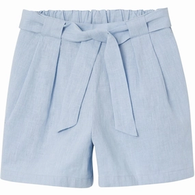 Rubberized Waist Grip Simple Comfort Name it Chambray Blue Falinnen Shorts