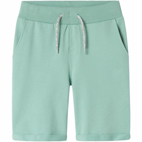 sustainable product snap closure Name It Creme De Menthe Vermo Long Sweat Shorts Noos