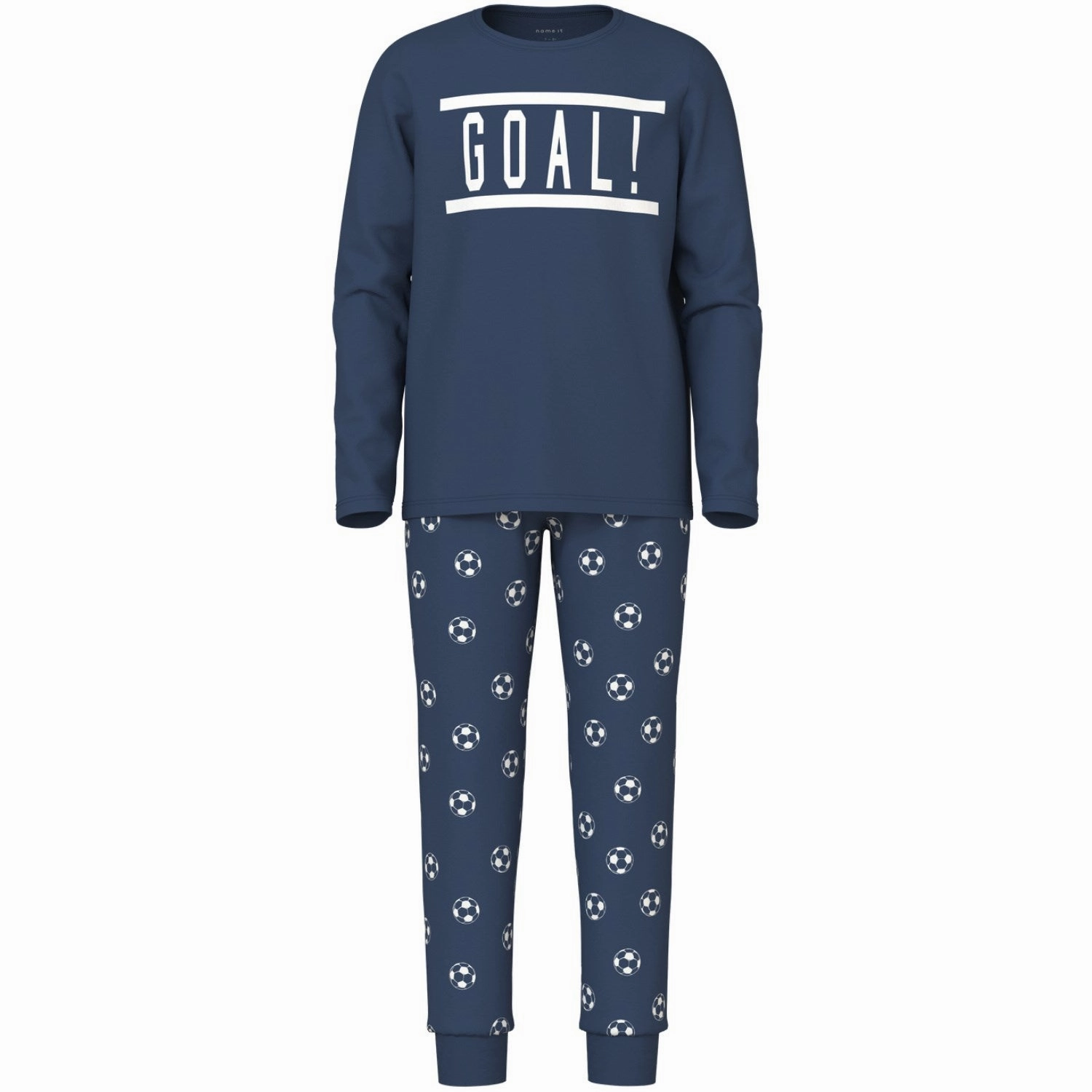Name It Dark Denim Pajamas Dark Denim Football Noos Butterfly Hem Detail