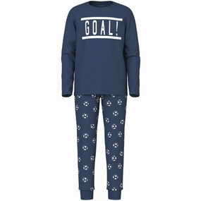Name It Dark Denim Pajamas Dark Denim Football Noos Butterfly Hem Detail