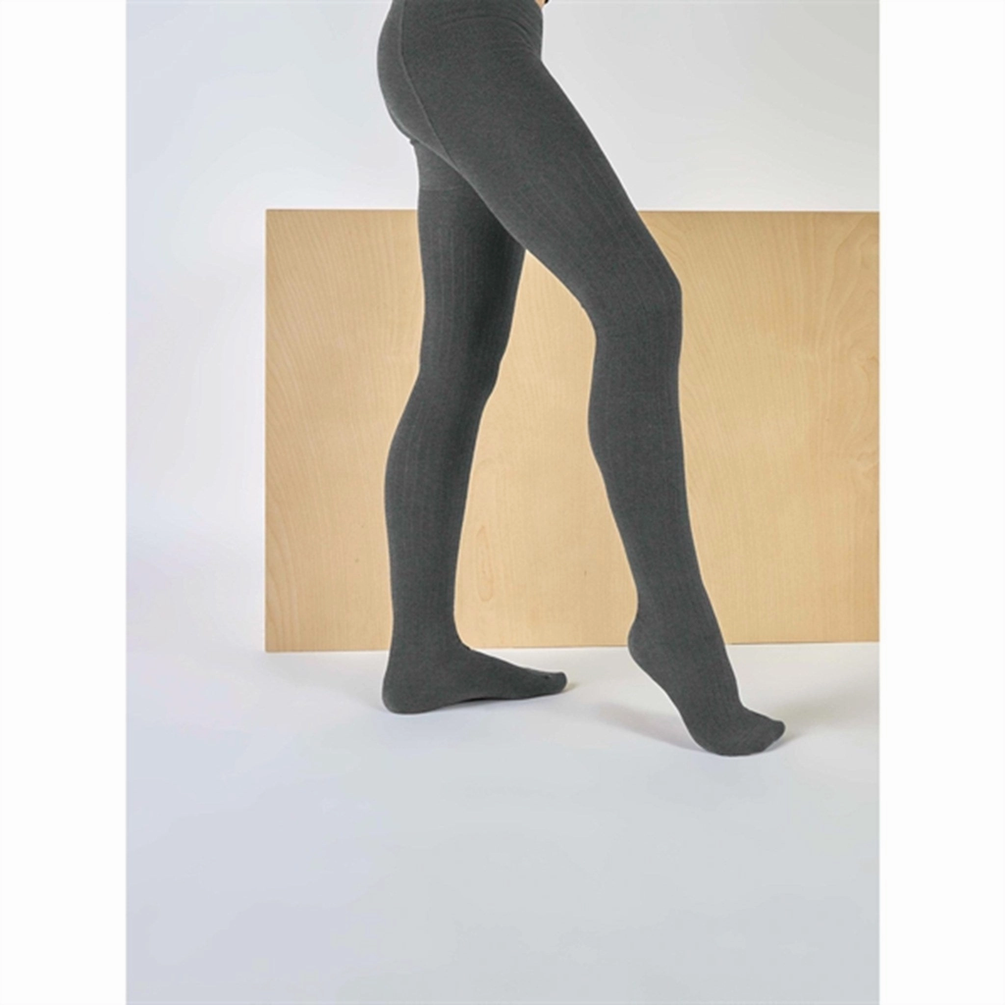 Name it Dark Grey Melange Rib Tights 2-pack Noos Timeless Stretch