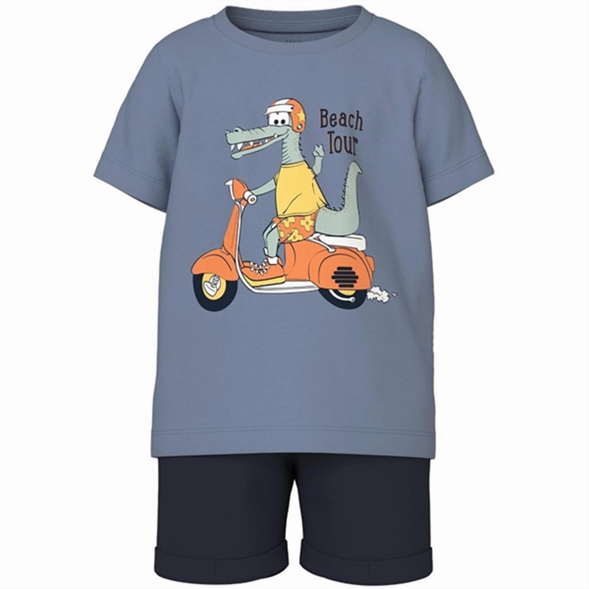 Name it Dark Sapphire Crocodile Vigano Sweat T-Shirt Set Cooling Mesh Lining No Slip Waistband