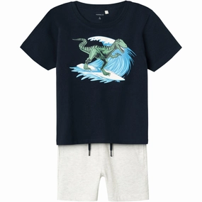 Durable Stitching Name It Dark Sapphire Junik Shorts Set