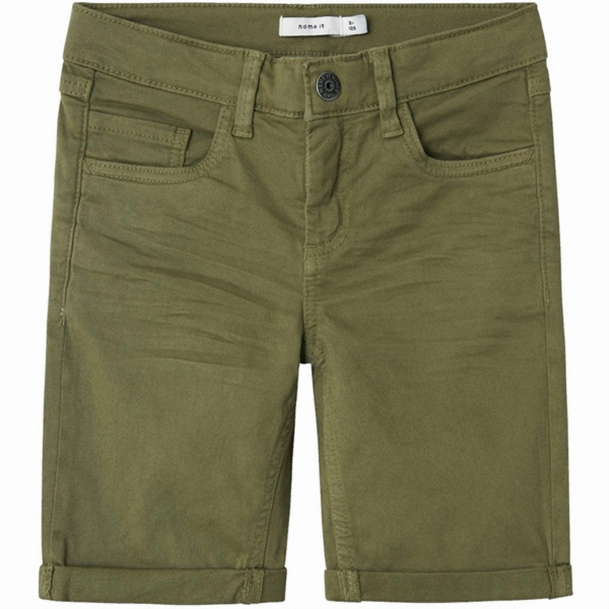Name it Deep Lichen Green Silas Isak Twill Shorts Flex Fit Design