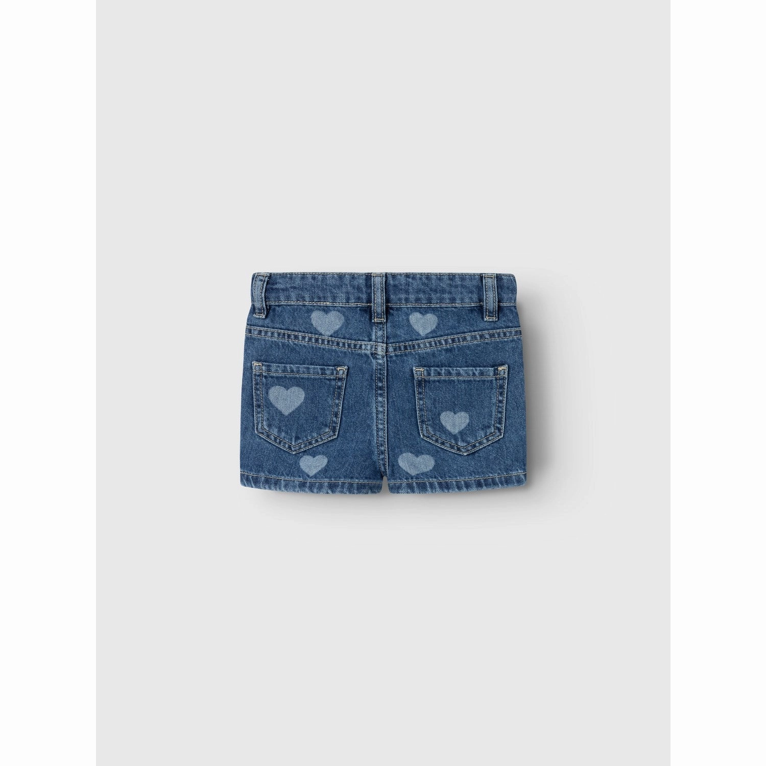 Name It Denim Blue Heart Rose Regular Denim Shorts Fast Absorption Textile