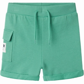Name It Green Spruce Jenas Long Sweat Shorts Versatile Styling Secure Zipper Closure