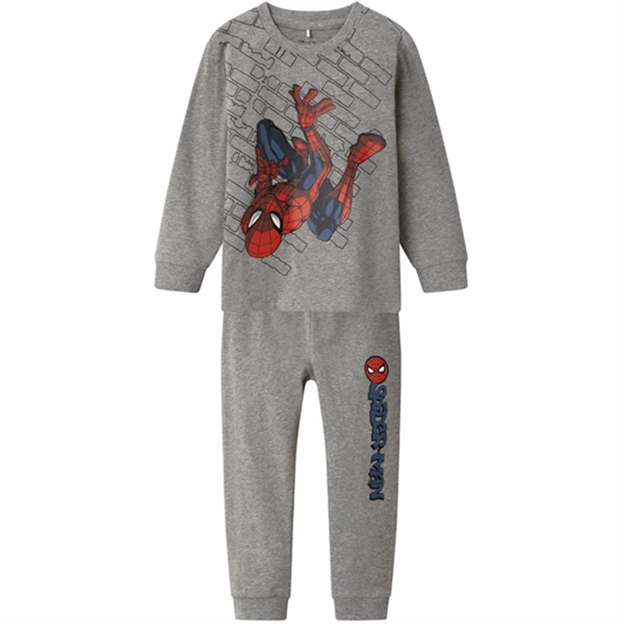 Name it Grey Melange Orv Spiderman Nightset Weekend Style Wide Collar