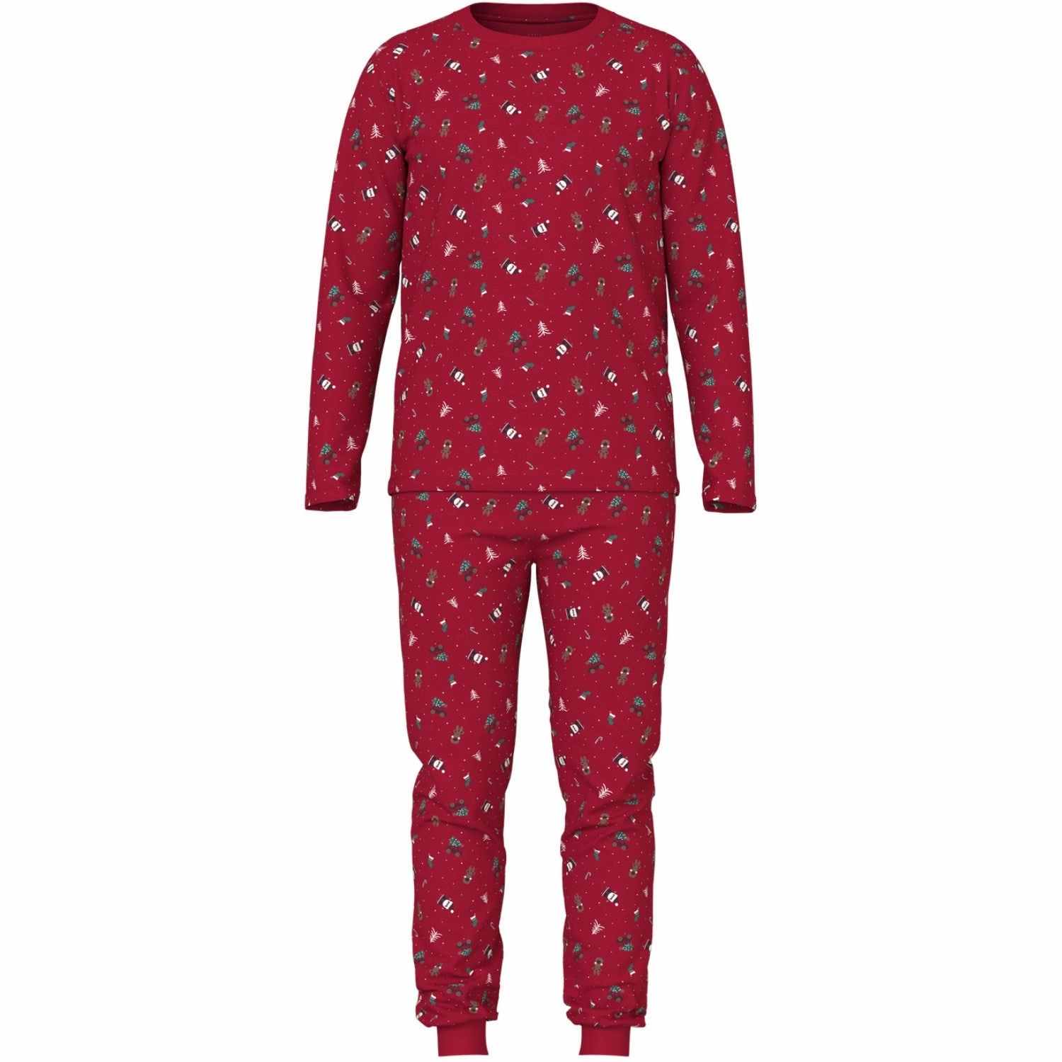 Flexible Stretch Material Warm Vibes Name It Jester Red Christmas Elements Nanvismas Nightset Adult