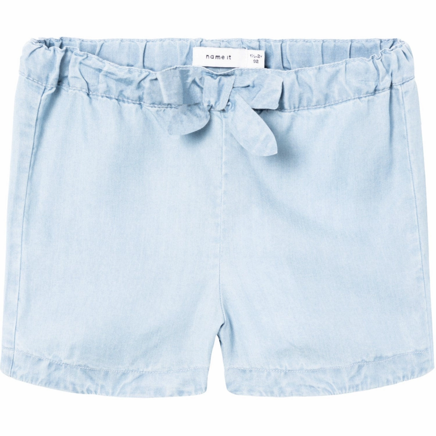 Solid Color Athletic Wear Name It Light Blue Denim Bella Wide Denim Shorts