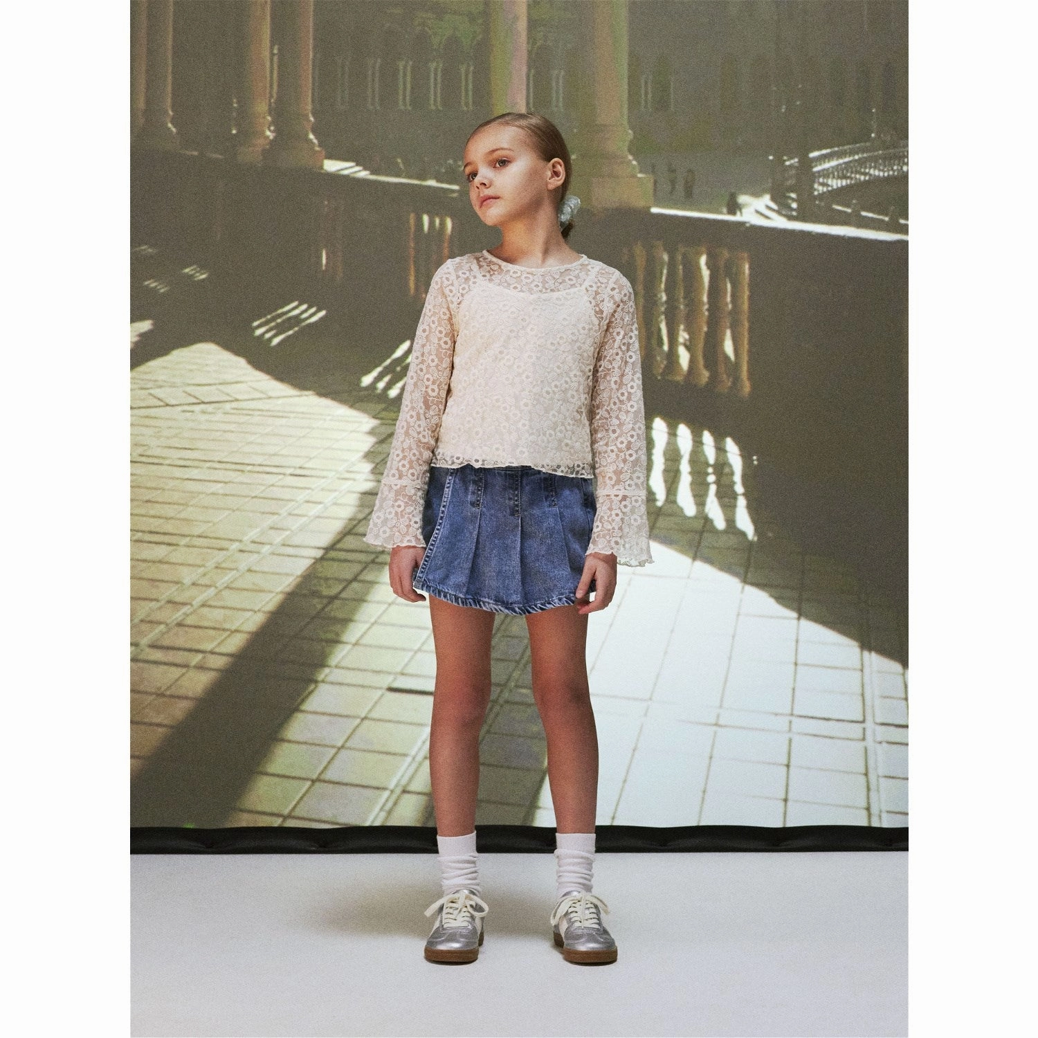 Name It Light Blue Denim Bella Wide Denim Skort sports industry