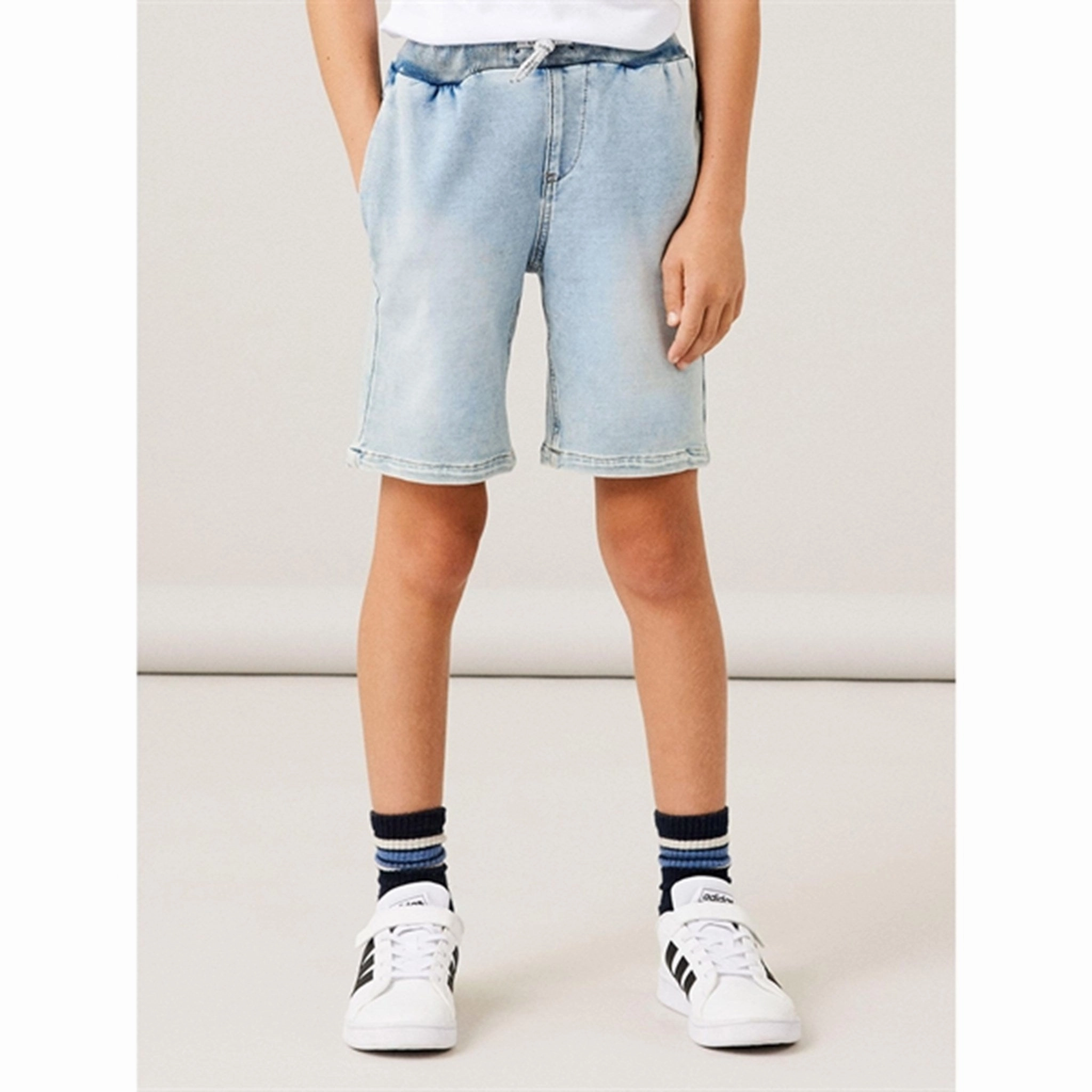 Name it Light Blue Denim Ryan Jogger Denim Shorts Noos ribbed texture Casual Clothing