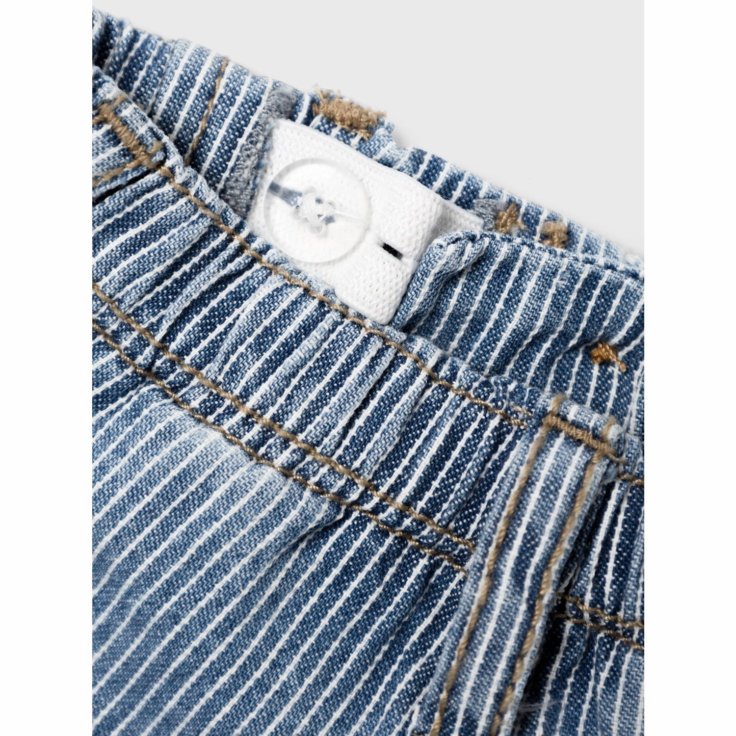 Fade Resistant Dye Name It Light Blue Denim Ryan Stripe Denim Shorts