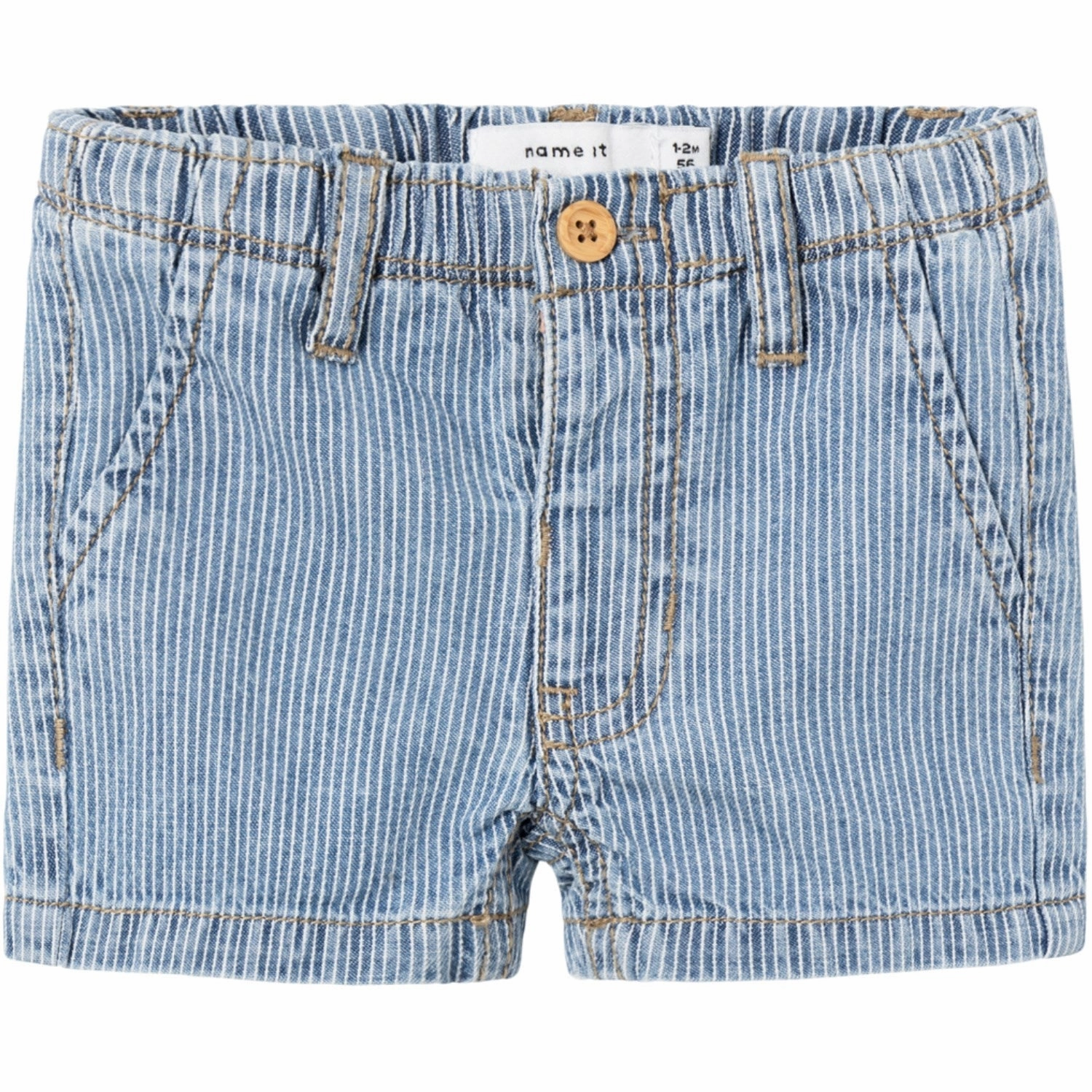 Name It Light Blue Denim Ryan Stripe Denim Shorts Free Size Adjuster