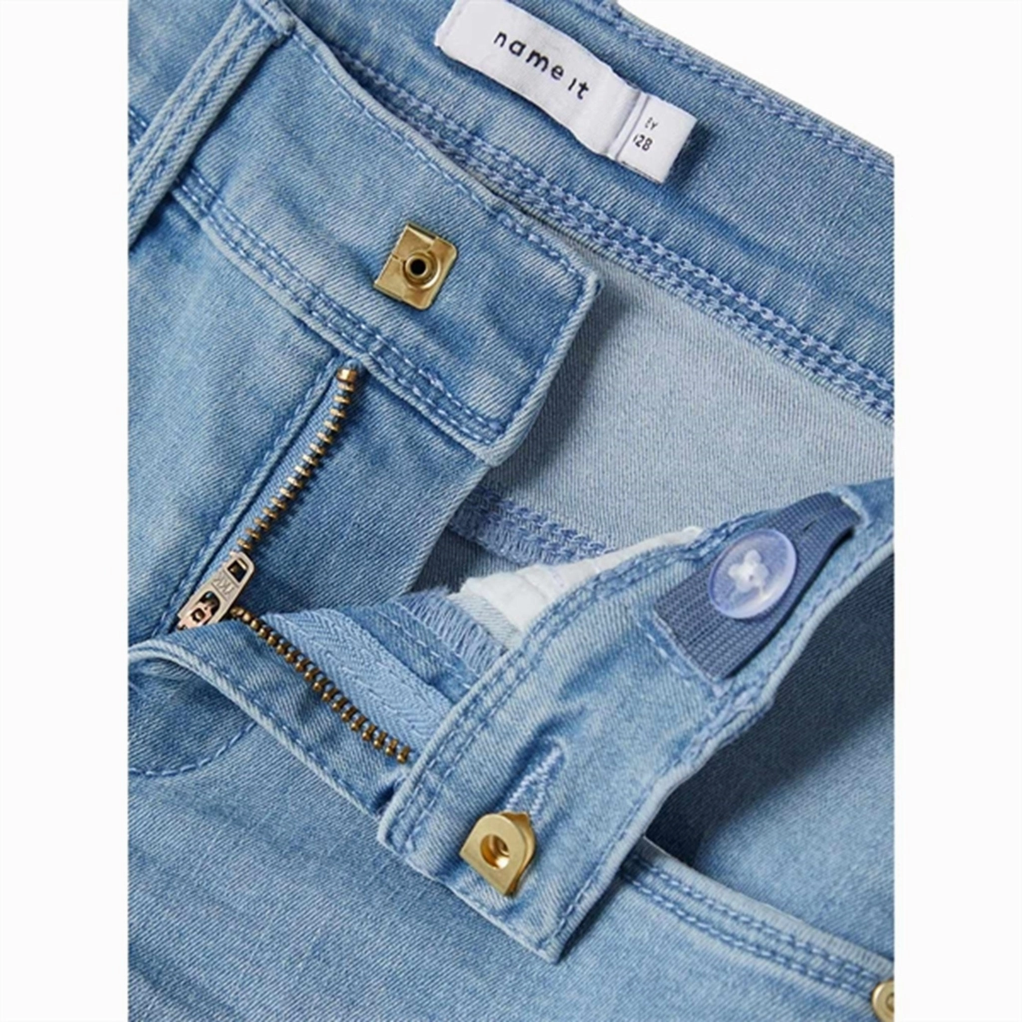 Tear Resistant Weave Sports Wear Name it Light Blue Denim Salli Slim Denim Shorts Noos