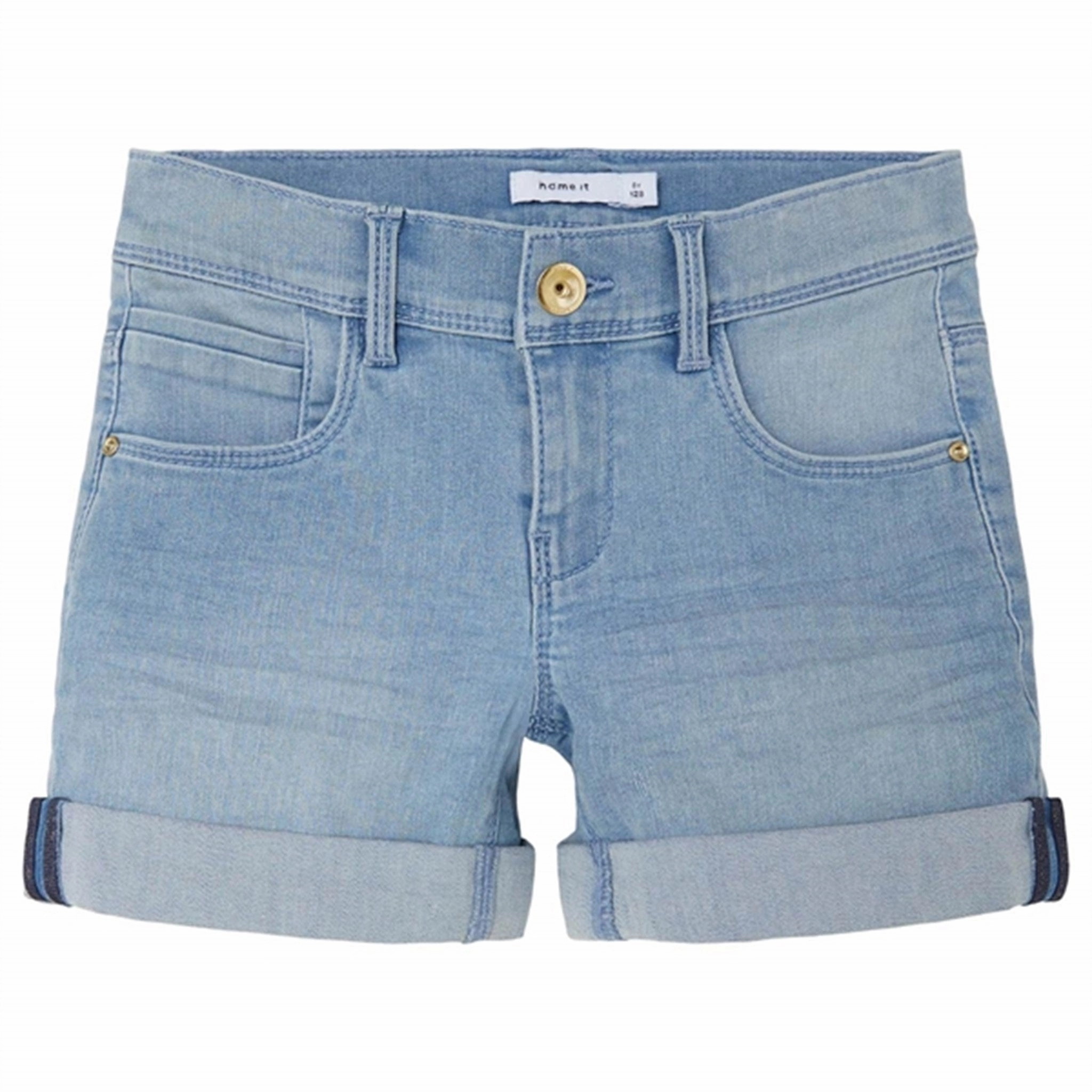 volleyball outfit tumble dry Name it Light Blue Denim Salli Slim Denim Shorts Noos