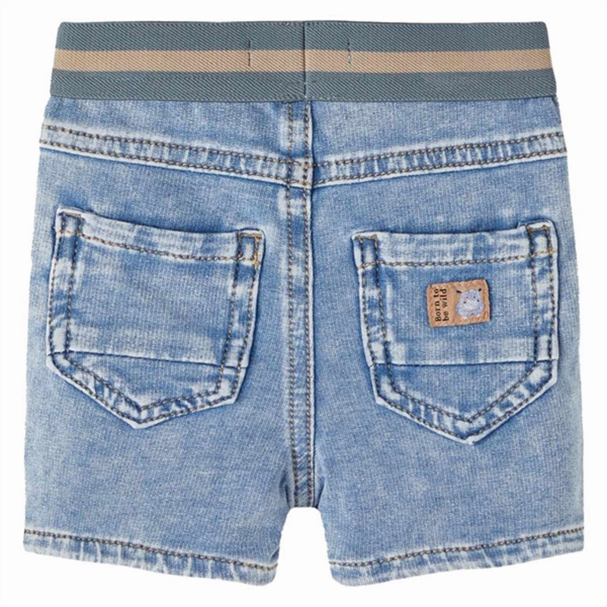 Name it Light Blue Denim Silas Denim Shorts tank top Ventilated Panels