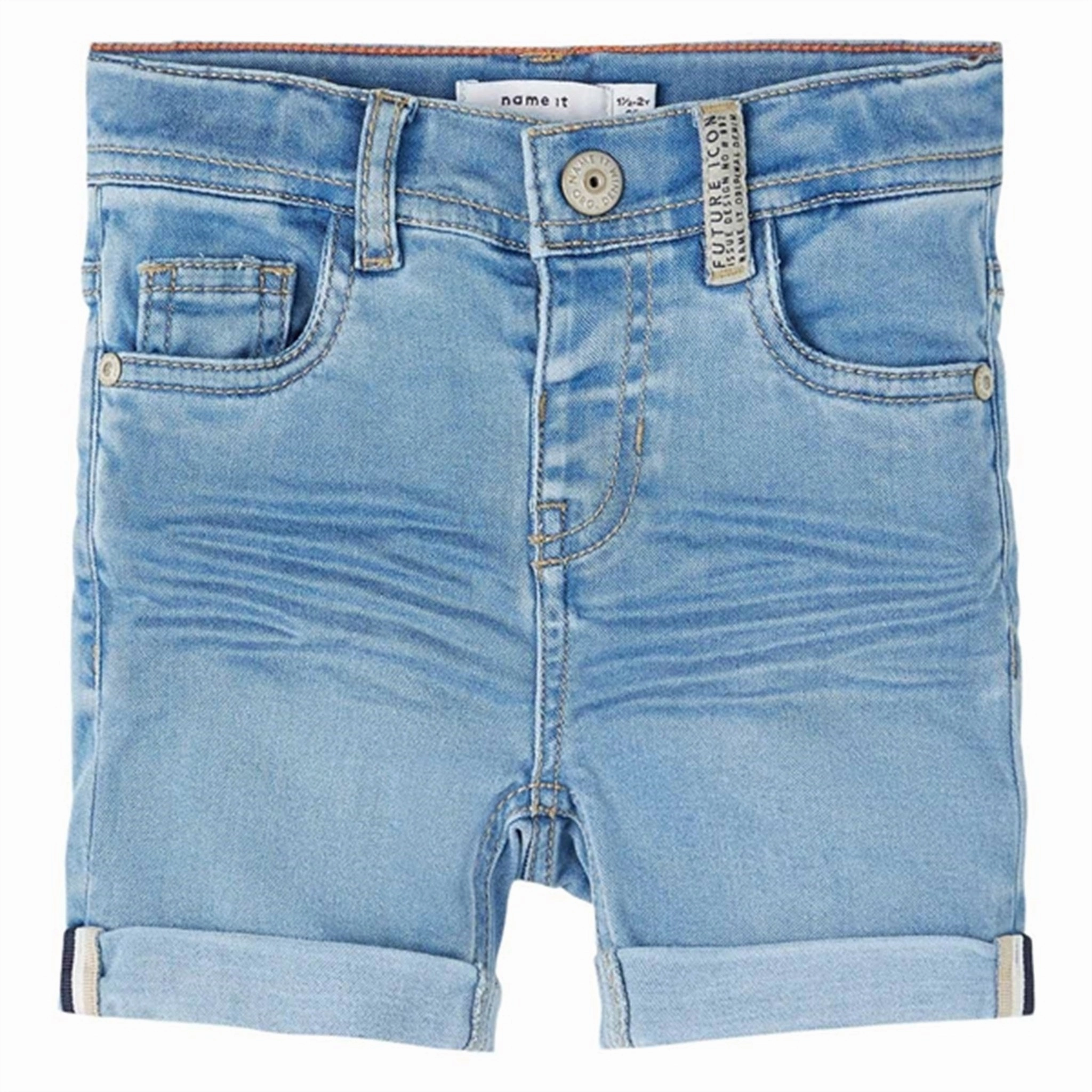 Lightweight Weave Name it Light Blue Denim Silas Slim Denim Shorts
