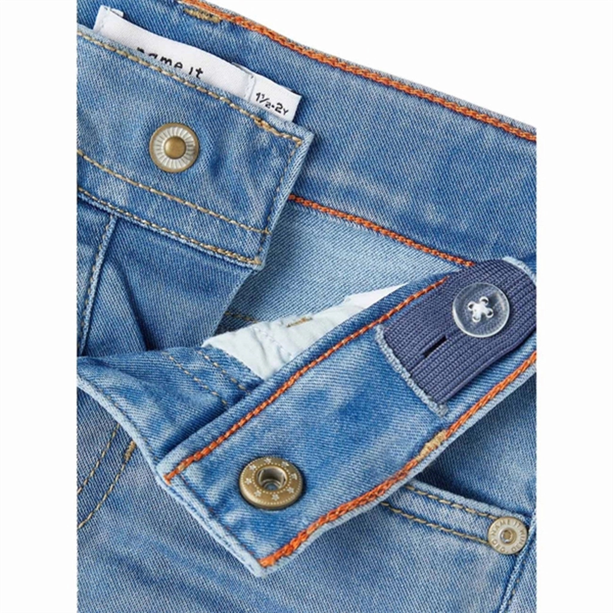 Name it Light Blue Denim Silas Slim Denim Shorts first day of school scarf