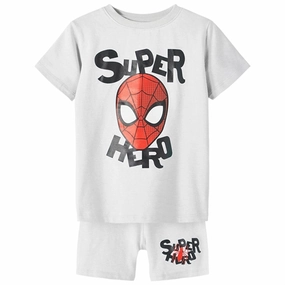 Rest Mode Name it Light Grey Melange Majs Spiderman Night Set