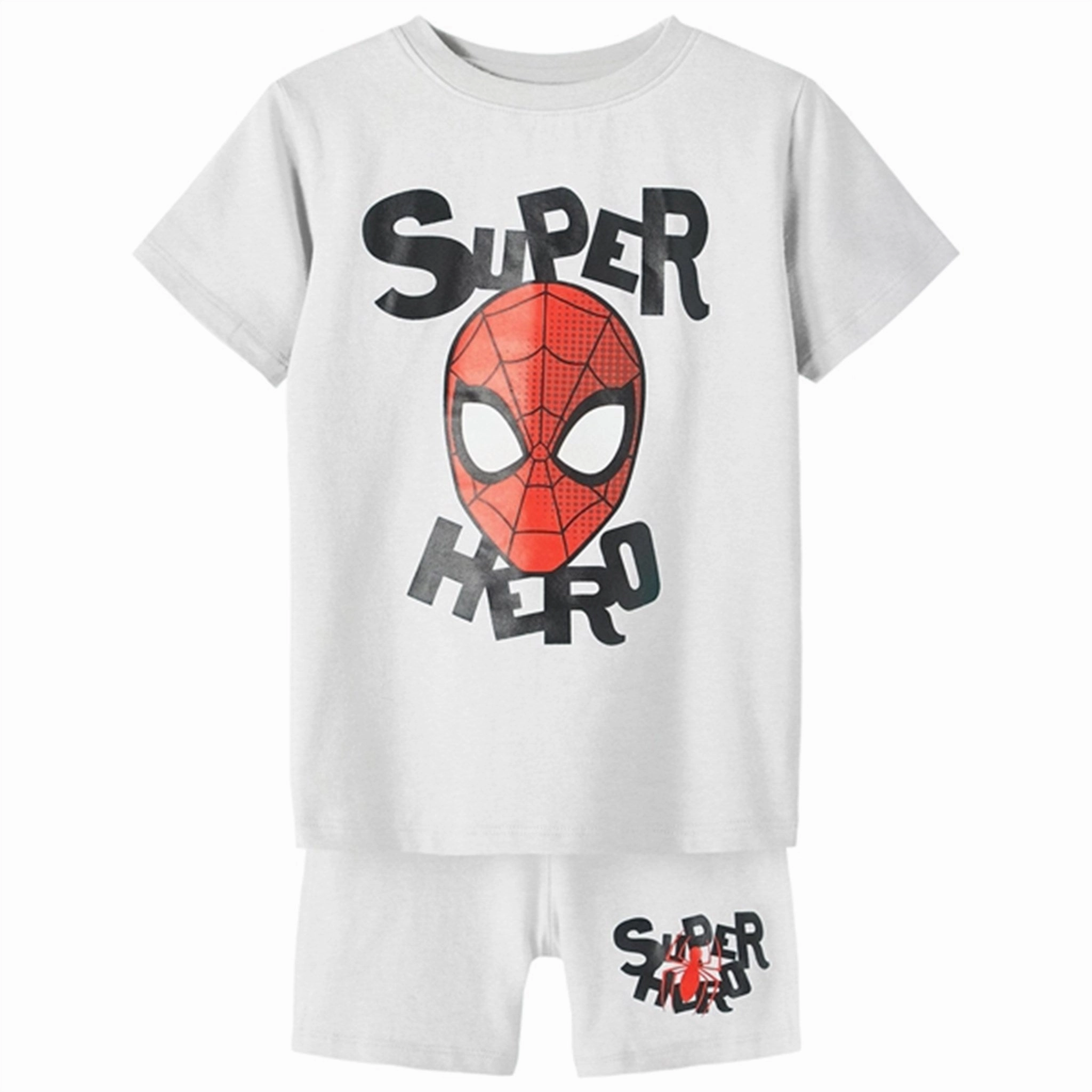Rest Mode Name it Light Grey Melange Majs Spiderman Night Set
