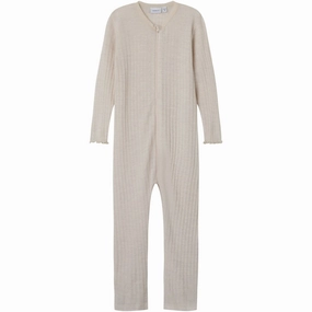 Breathable Office Name It Lilac Ash Wossa Wool/Silk Rib Nightsuit
