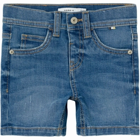 Ultra Soft Waistband Name It Medium Blue Denim Silas Slim Denim Shorts
