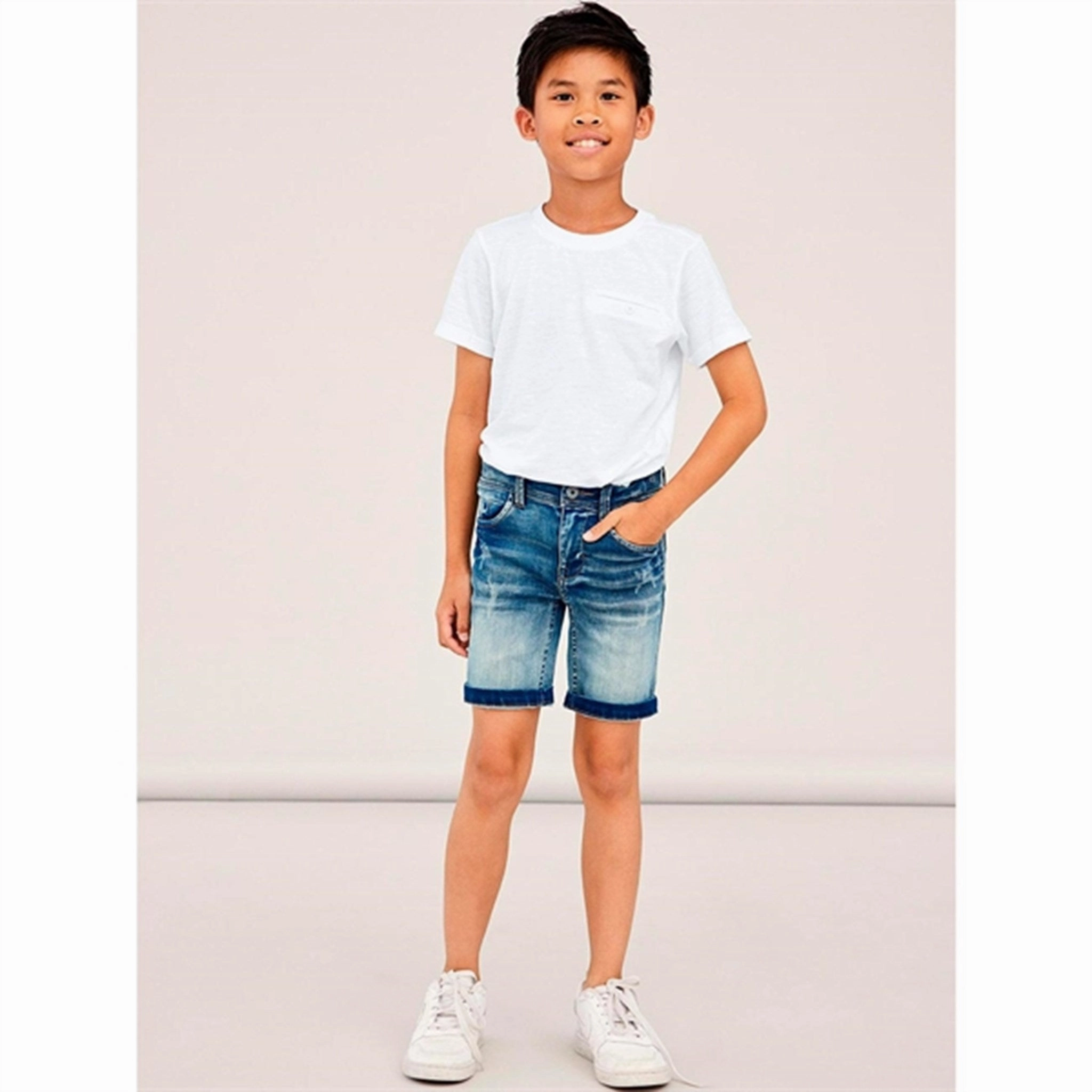 Name it Medium Blue Denim Theo Noos Shorts sweater