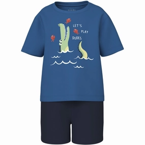 Printed Pattern barbecue outfit Name It Navy Blazer Vigor Regular Shorts Set