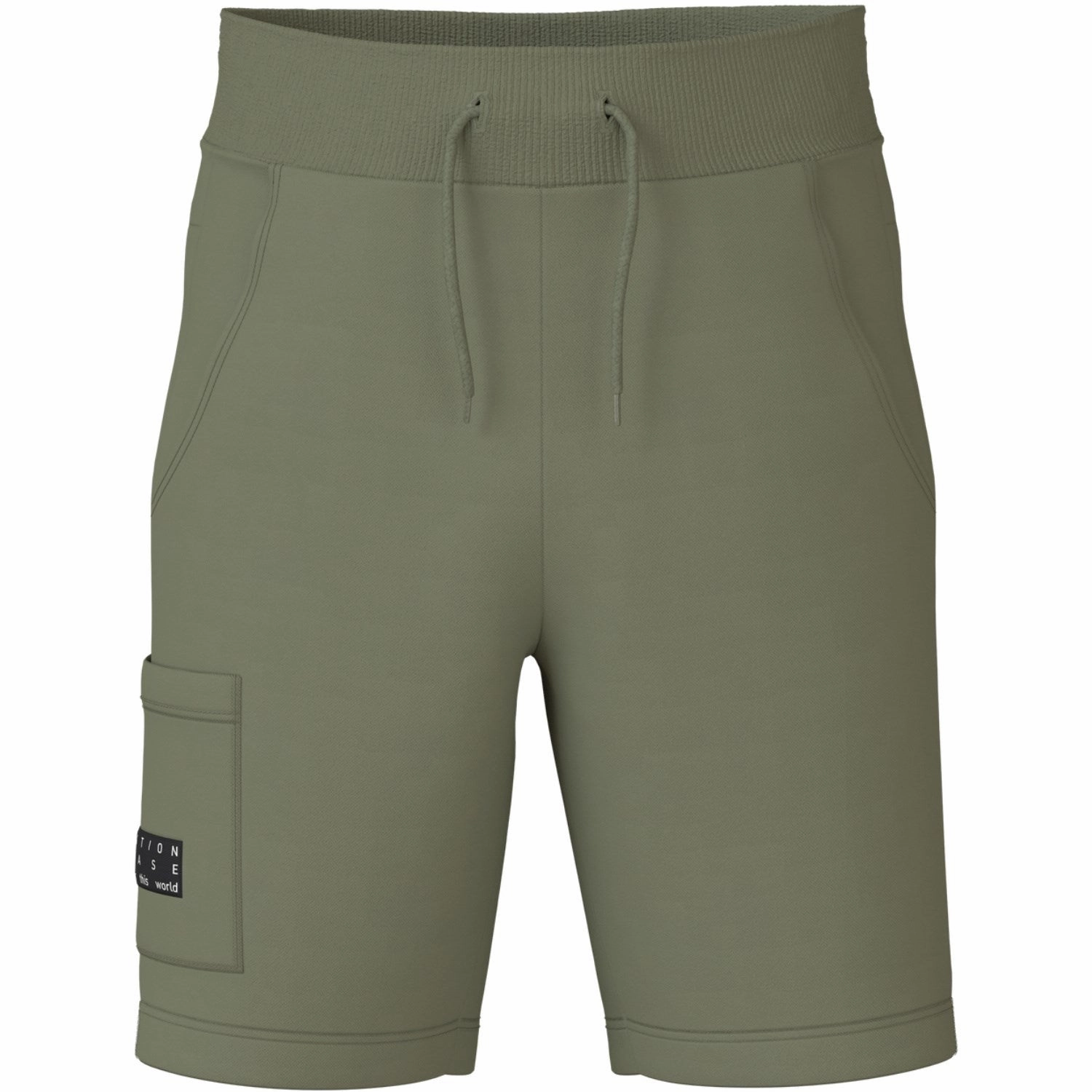 Multi Pocket Functionality ribbed texture Name It Oil Green Vivasse Long Sweat Shorts