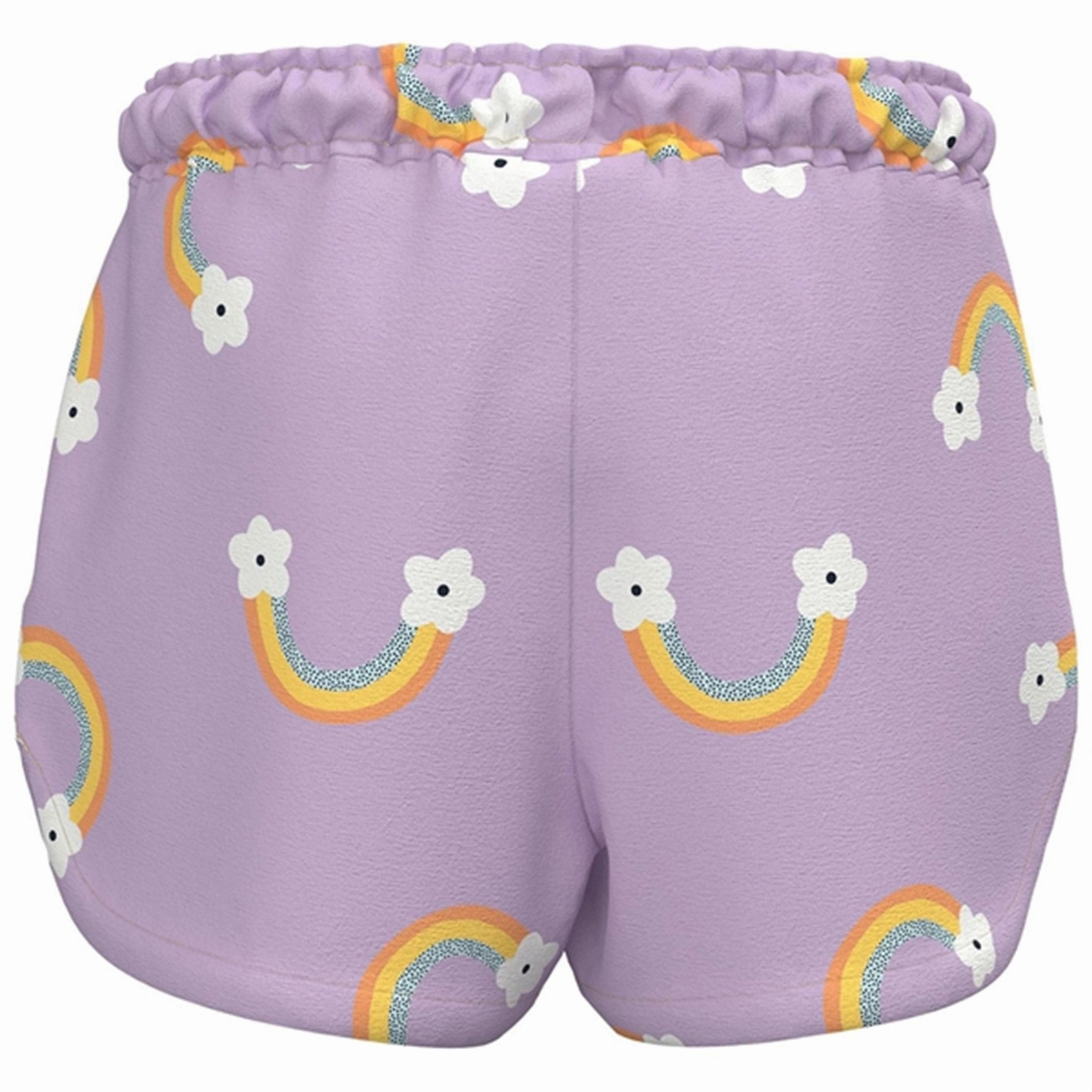 Low Profile Zipper Wide Range Motion Name it Orchid Bloom Rainbow AOP Vigga Shorts
