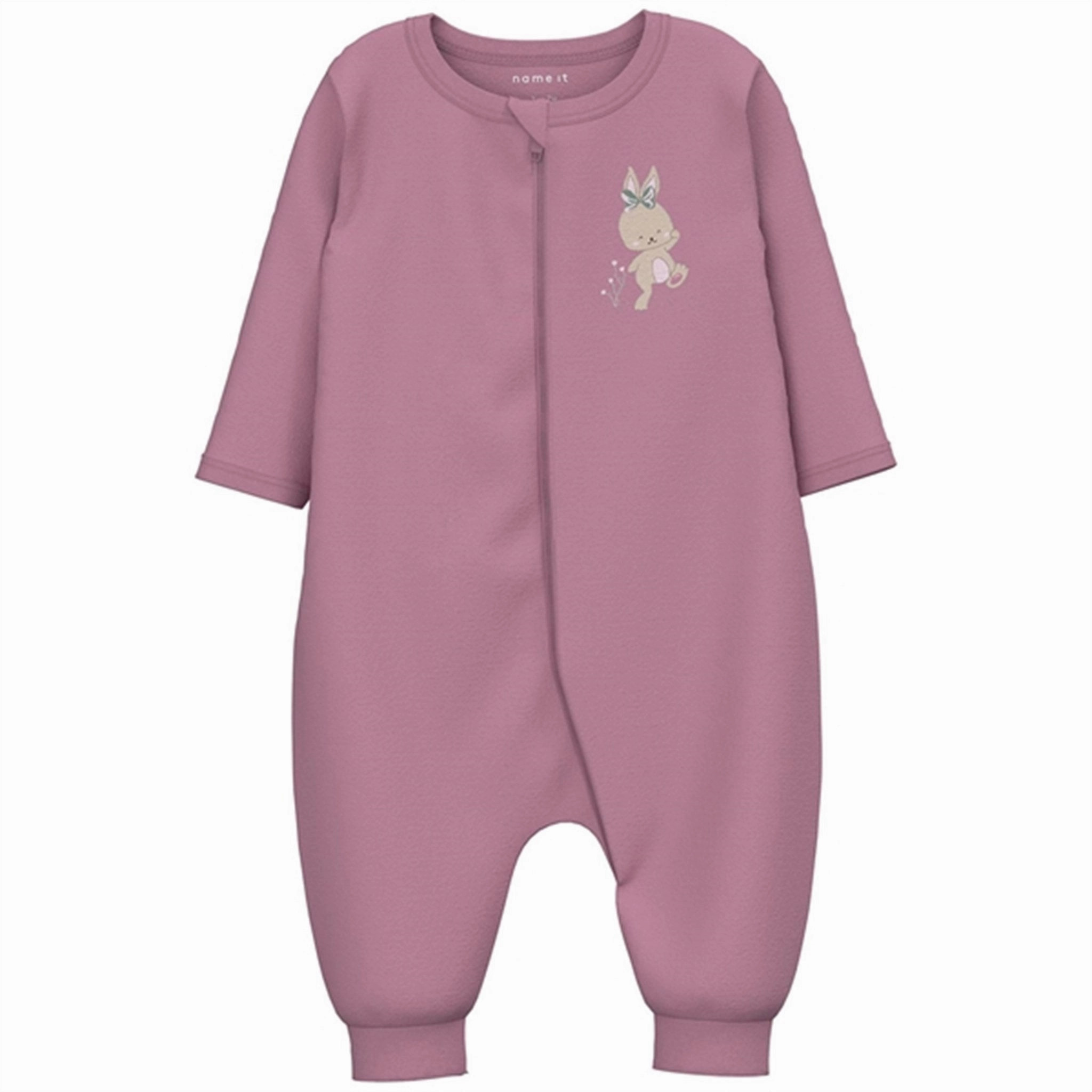 Relaxed Basic Name it Orchid Haze Nightsuit with Zipper Rabbit Noos