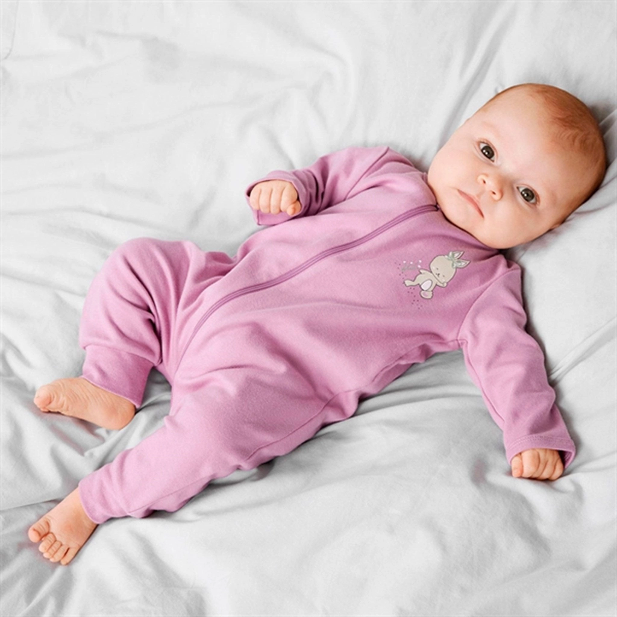 Name it Orchid Haze Nightsuit with Zipper Rabbit Noos Party Stylish