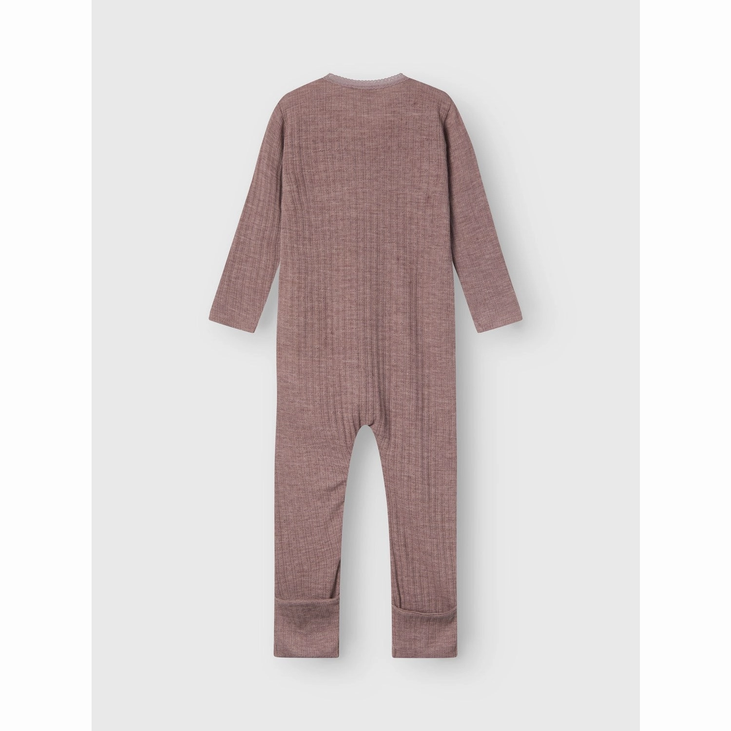 Name It Purple Dove Wossa Wool/Silk Rib Nightsuit Retro Fancy