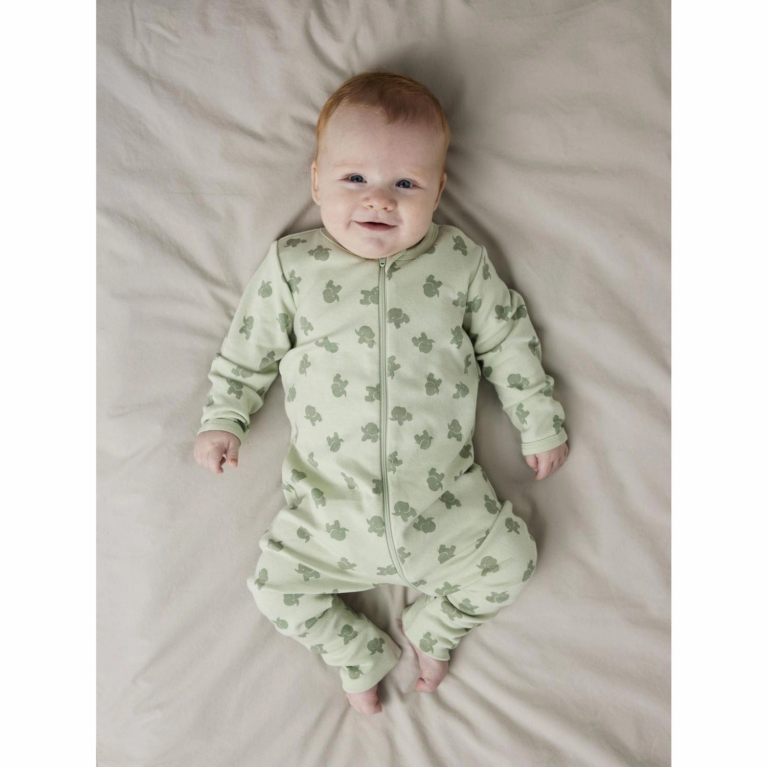 Name It Sea Foam Nightsuit 2-pack Zip Sea Elephant Noos Simple Bold