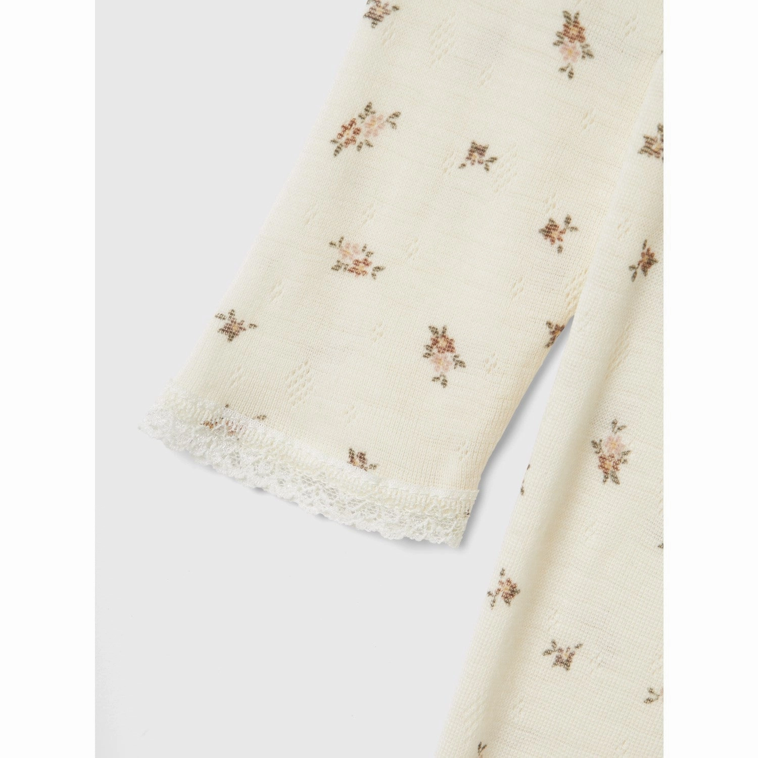 New Basic Urban Date Name It Snow White Small Flowers Nmfwang Wool Needle Nightsuit