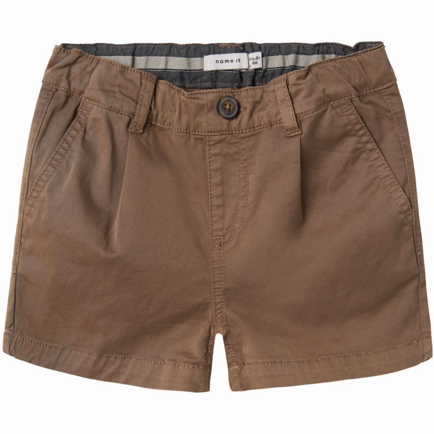 Name It Walnut Ryan Jog Twill Shorts RollUpFasten