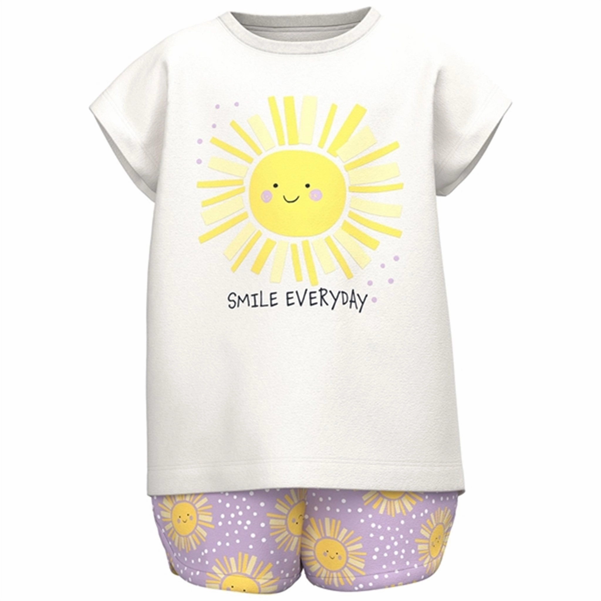 Nylon shorts Name it White Alyssum Vigea T-Shirt Set