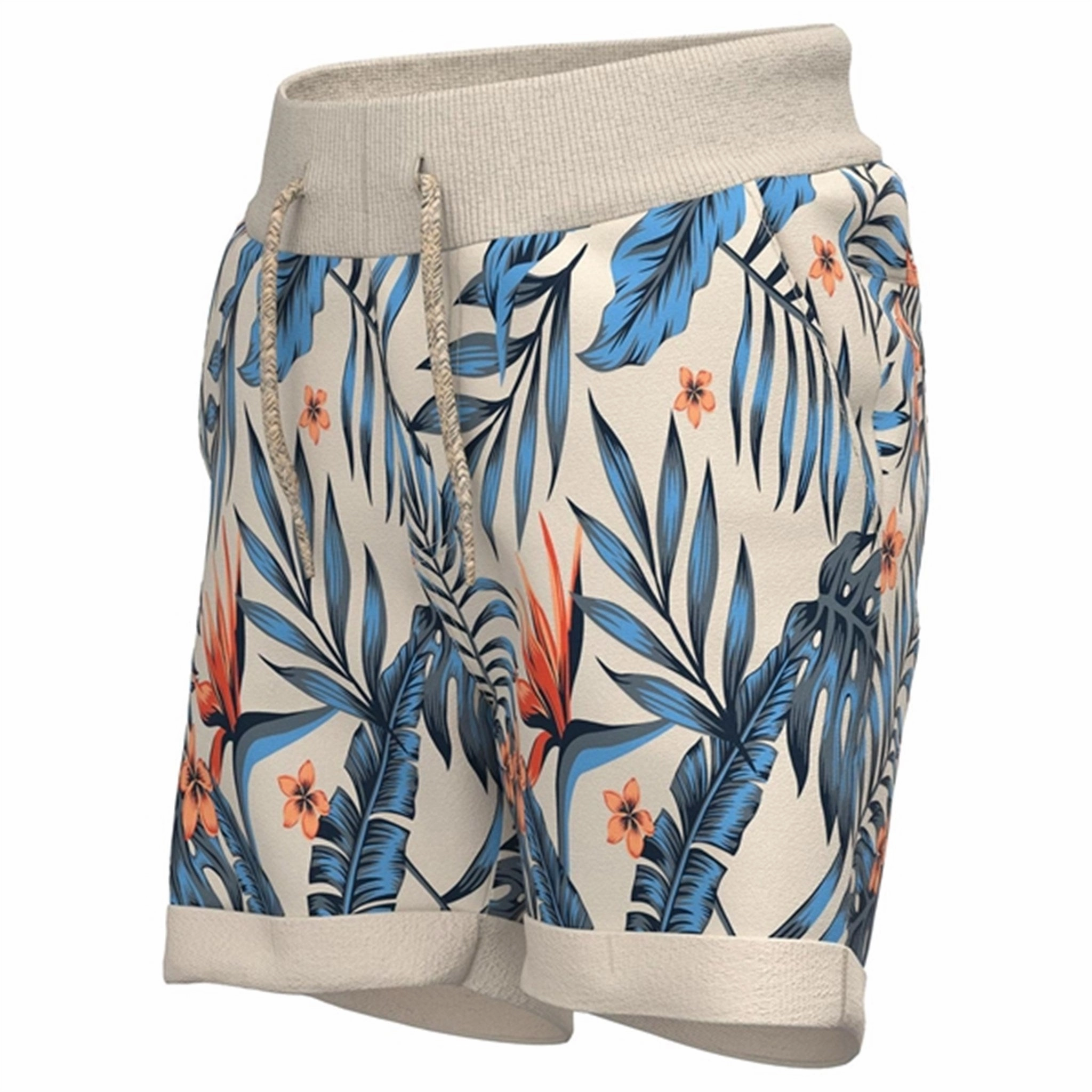 Name it Whitecap Gray Vermo Sweat Shorts AOP Quick Drying Fabric