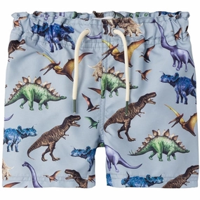 Name it Zen Blue Dinosaurs Zimon Swim Shorts Contrast-Trim