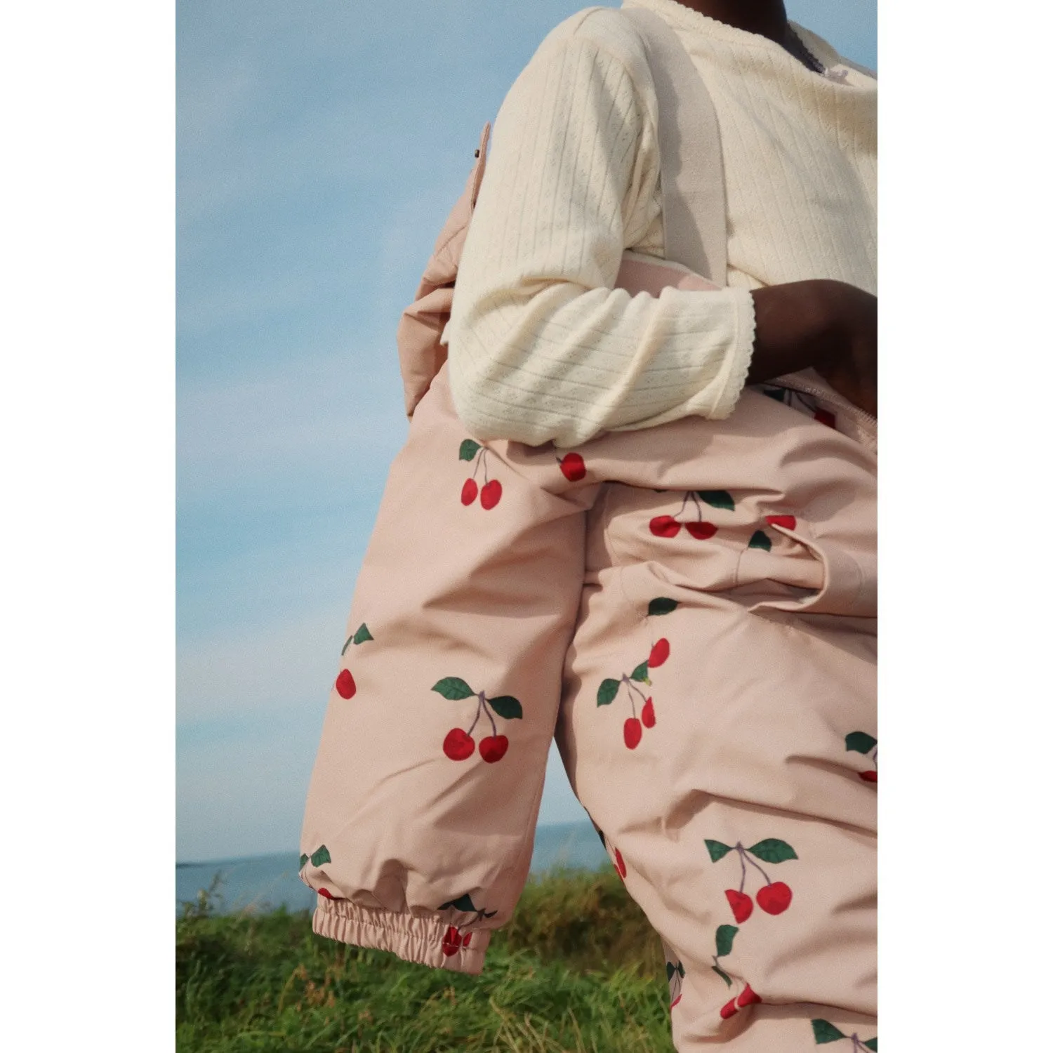 Konges Sl?jd Ma Grande Cerise Blush Nohr Snowsuit Print Flutter-Sleeve Hidden-Placket