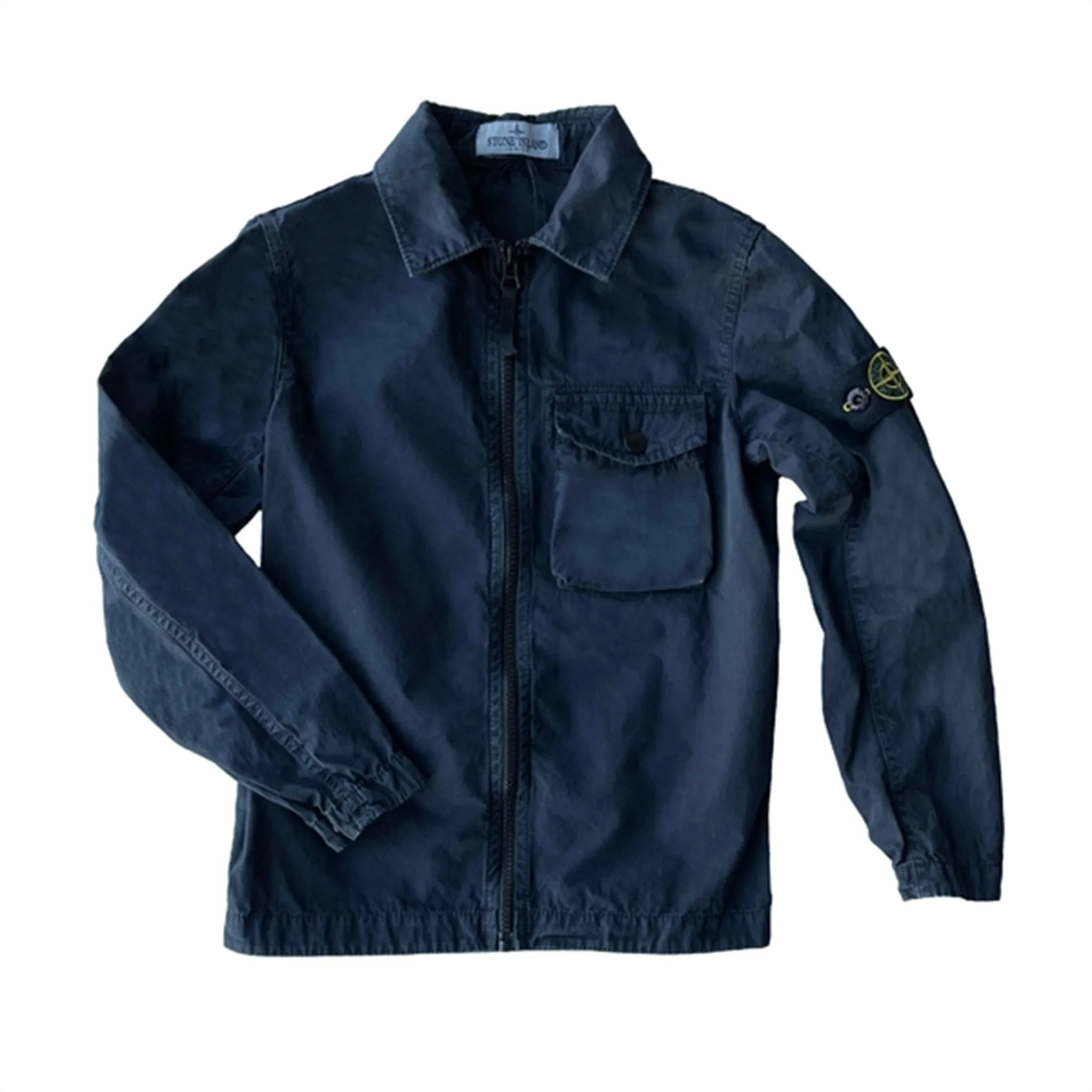 Checked Liability Stone Island Overshirt Navy Blue