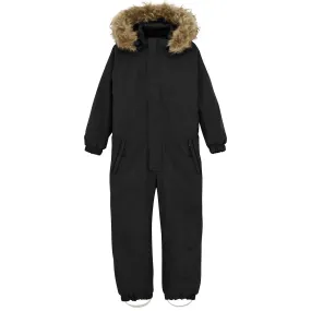 Color Kids Black Snowsuit w. Fake Fur Graduation-Event