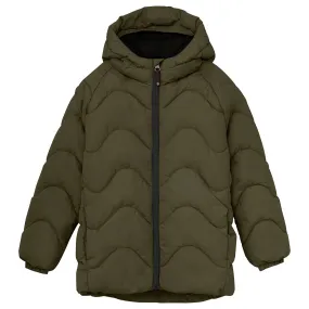 Color Kids Grape Leaf Jacket Buckle-Detail Subtle-Print