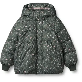 Wheat Forest Lake Checked Flowers Puffer Jacket Karla Playful-Detail Designer-Label